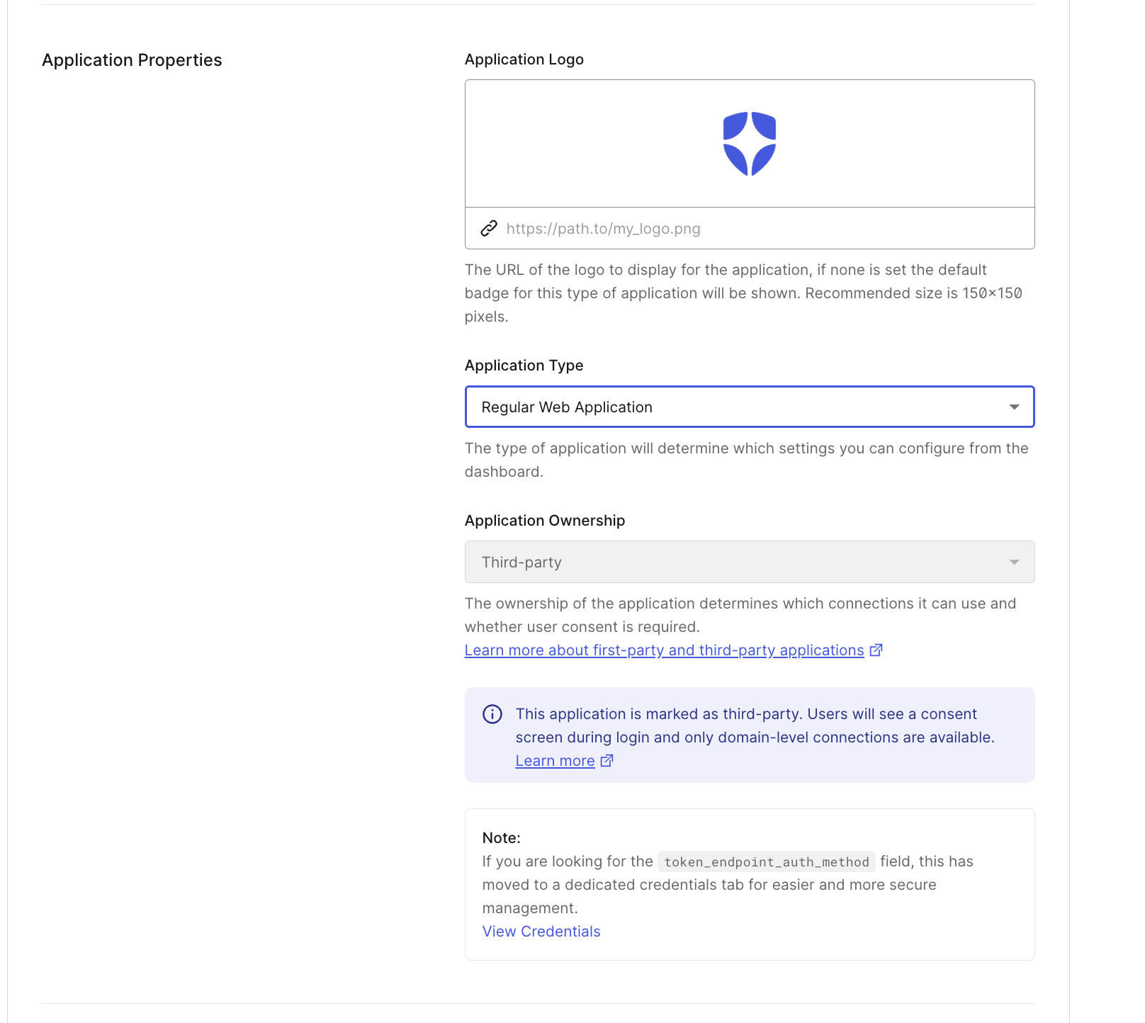 Auth0 Application Ownership dropdown being greyed out