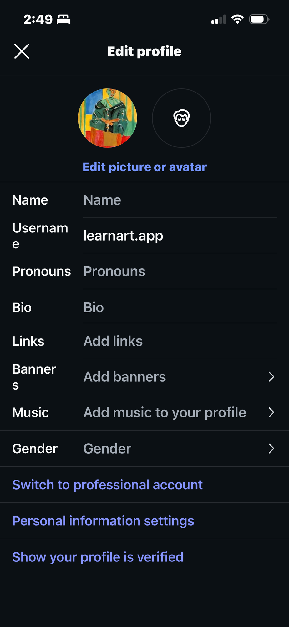 learn.art seated riffian instagram screenshot